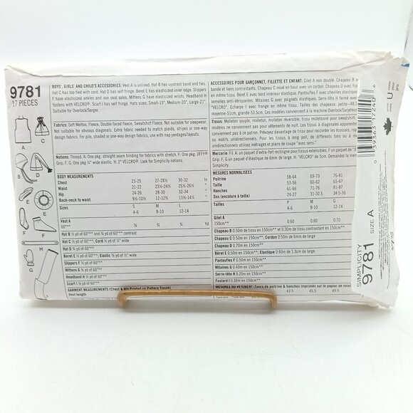 Simplicity 9781 Vintage Hat & Scarf Sewing Pattern Sizes S-M-L 1995 - Picture 2 of 2